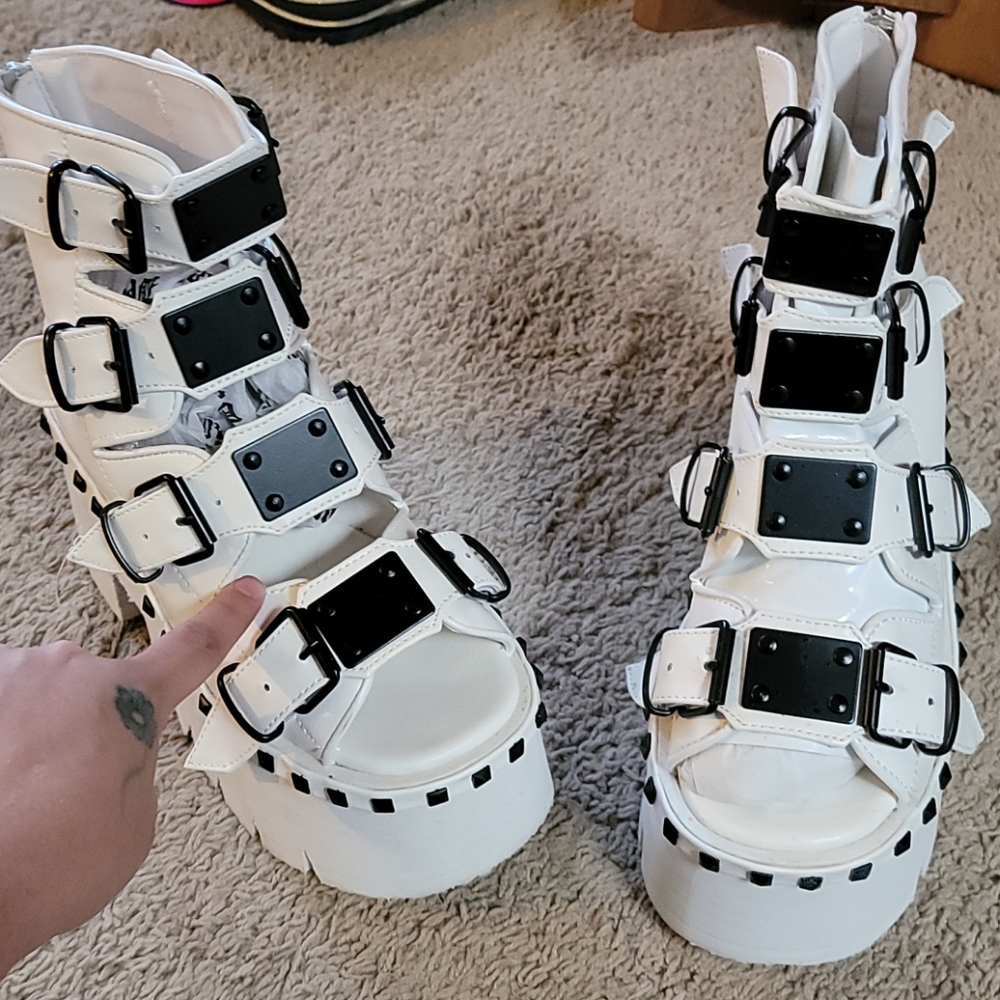 Demonia white shoes (READ DESCRIPTION
